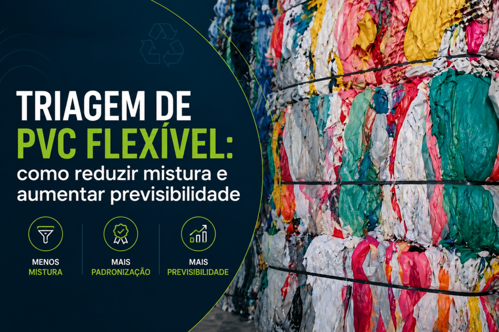 Triagem de PVC flexível reciclado para reduzir mistura e aumentar a padronização do material industrial